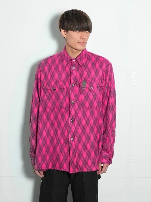 Mohair Argyle Check Shirt with Money Clip｜DAIRIKU WOMENS & MENS