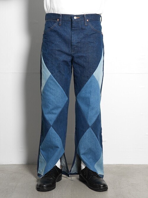 REWORK DENIM PANTS - Diamond pattern -｜SEVEN BY SEVEN 男士