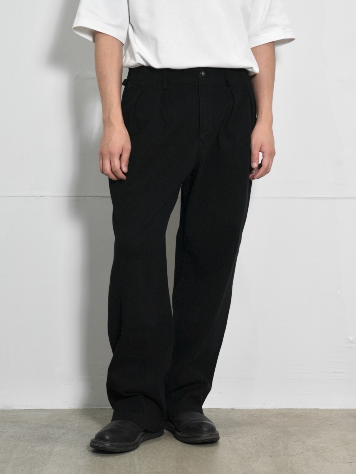 CURLY&Co. WOMENS & MENS DENIM 2TUCK WIDE EZ SLACKS -overdyed-  IMAGE1