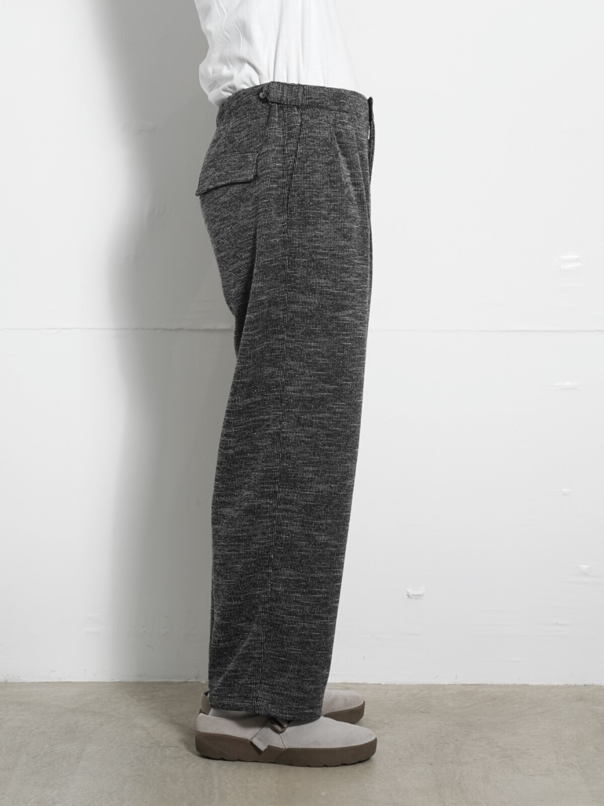 CURLY&Co. WOMENS & MENS STRAIGHT SILHOUETTE TAB PANTS -tweed-  IMAGE3