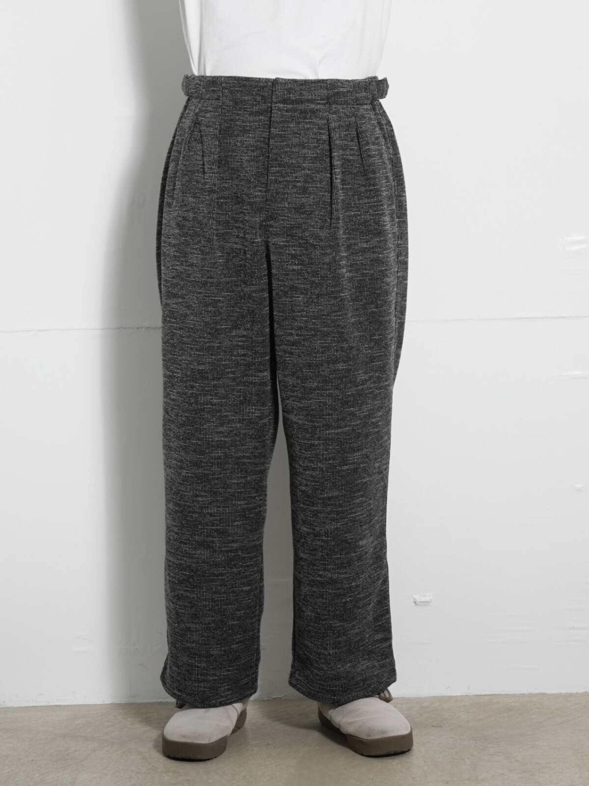 CURLY&Co. WOMENS & MENS STRAIGHT SILHOUETTE TAB PANTS -tweed-  IMAGE2