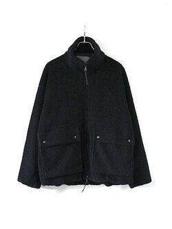 カーリー(CURLY&Co.) レディース & メンズ リサイクルウール チューブネックブルゾン ネイビー 3