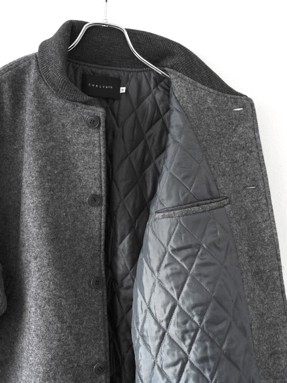 カーリー レディース & メンズ リサイクル尾州ウールバーシティジャケット 画像7