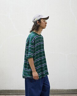 フレッシュサービス メンズ マルチボーダー半袖Tシャツ 写真19