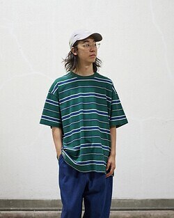 フレッシュサービス メンズ マルチボーダー半袖Tシャツ 写真18