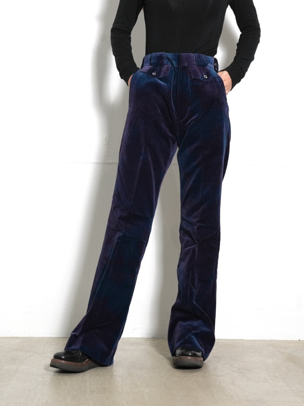 DAIRIKU WOMENS Tiedye Velour Flare Slacks IMAGE14