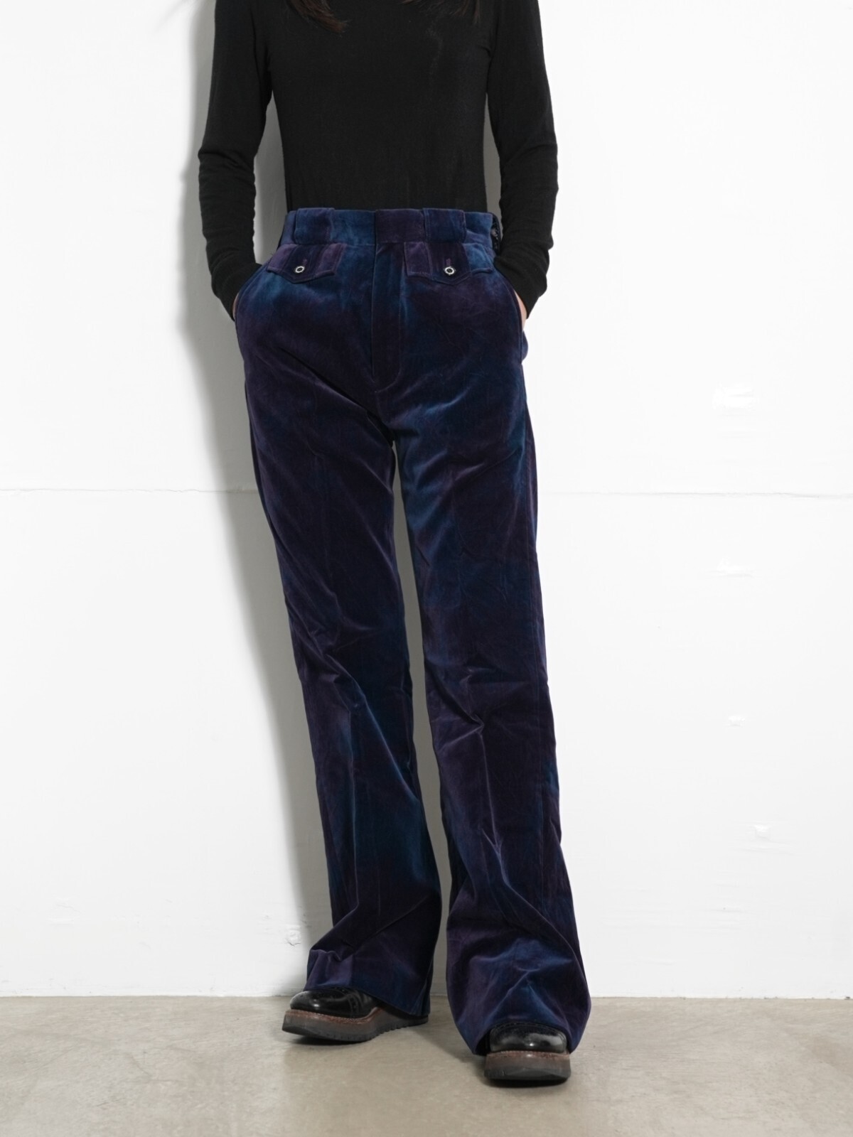 DAIRIKU WOMENS Tiedye Velour Flare Slacks IMAGE13