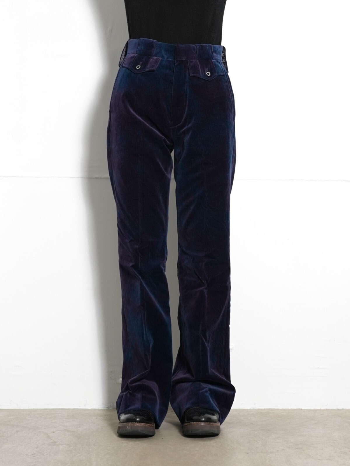DAIRIKU WOMENS Tiedye Velour Flare Slacks IMAGE10