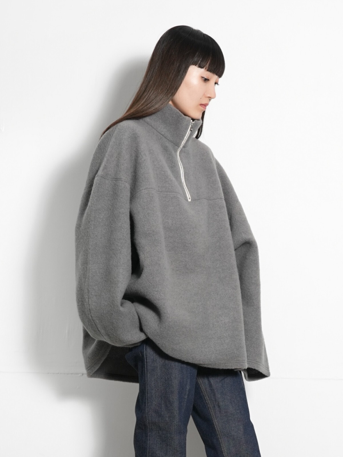Blanc YM 女士 & 男士 Wool Half Zip Pullover 圖片8