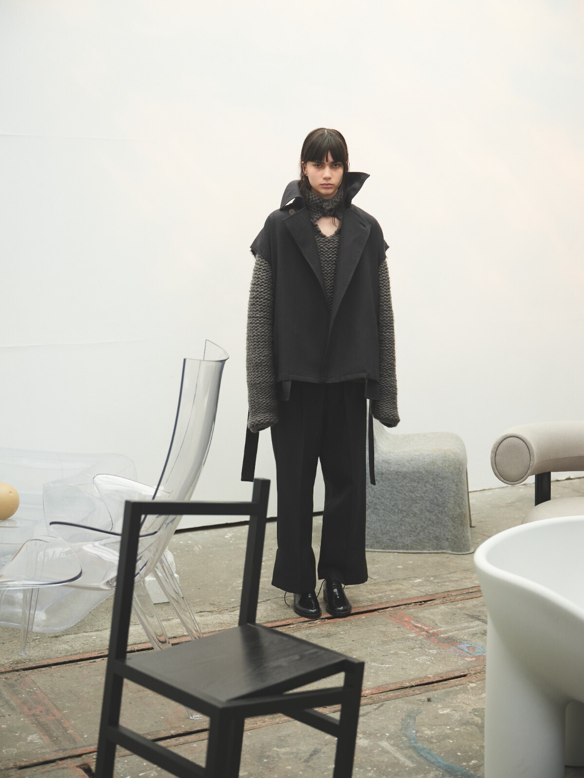 Blanc YM 여성 & 남성 Short Trench Vest 이미지15