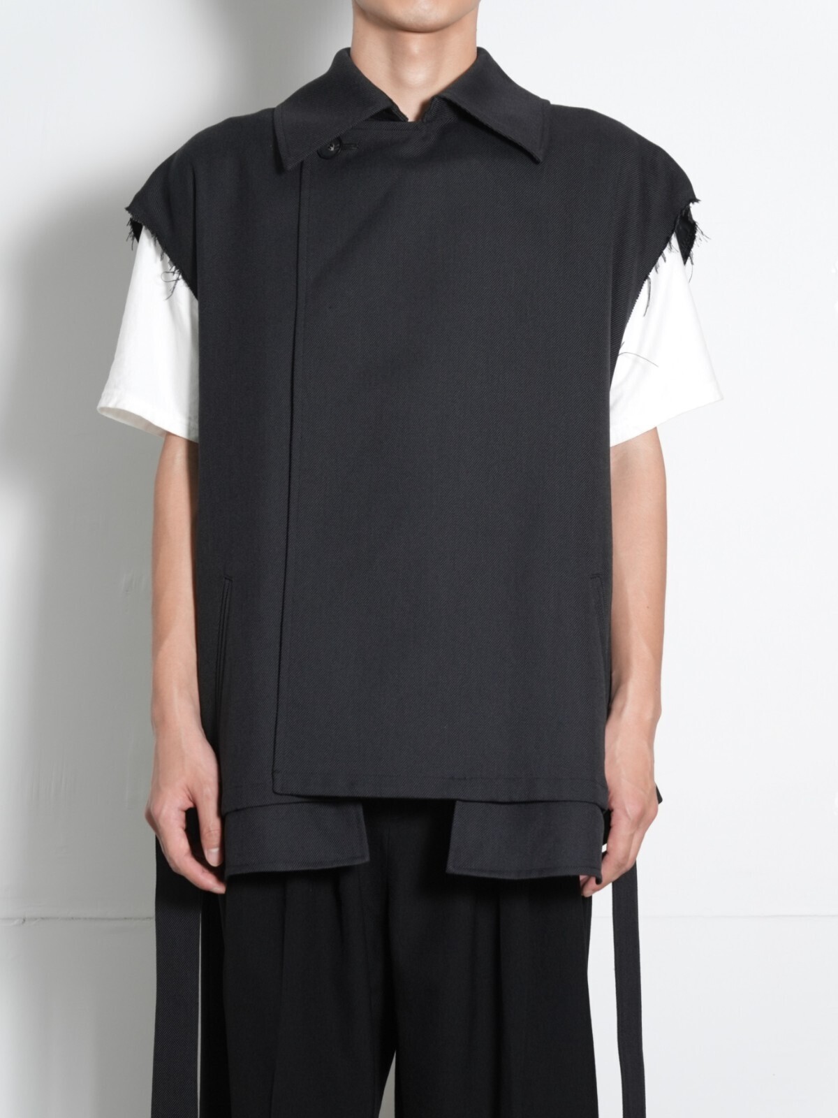 Blanc YM 여성 & 남성 Short Trench Vest 이미지2