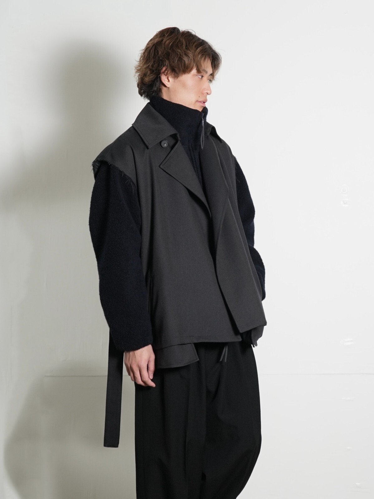 Blanc YM 여성 & 남성 Short Trench Vest 이미지14