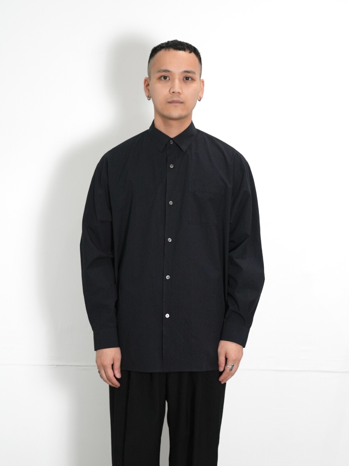 Blanc YM 여성 & 남성 Cotton Wide Shirts 이미지1