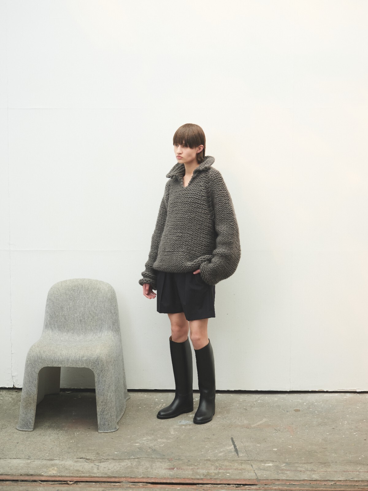 Blanc YM 女士 & 男士 Wool Knit Hand Skipper Shirt 圖片11