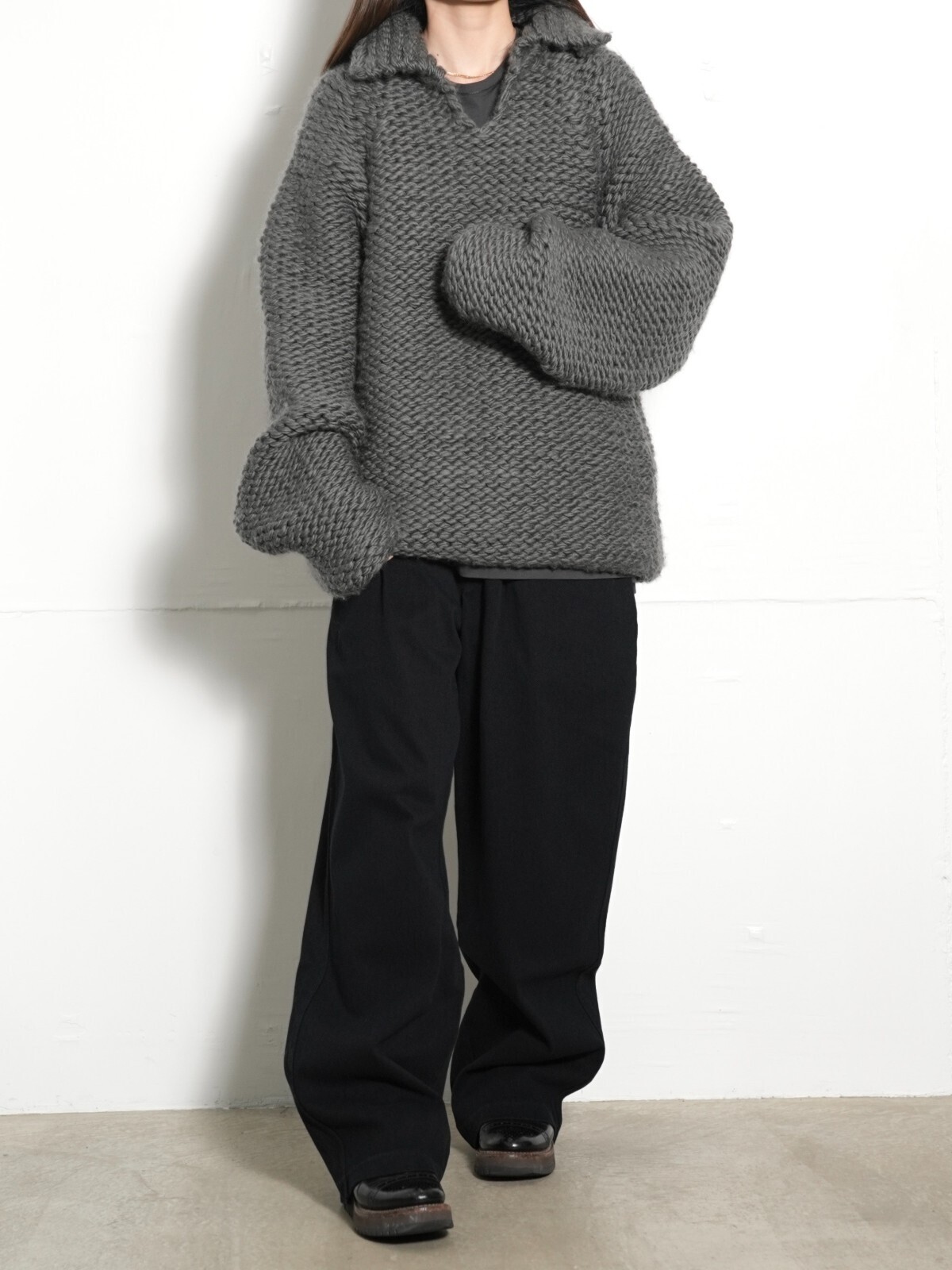 Blanc YM 女士 & 男士 Wool Knit Hand Skipper Shirt 圖片10
