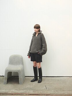 Blanc YM WOMENS & MENS Wool Knit Hand Skipper Shirt IMAGE11