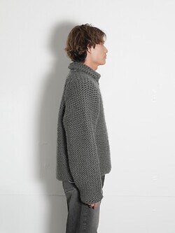 Blanc YM WOMENS & MENS Wool Knit Hand Skipper Shirt IMAGE7