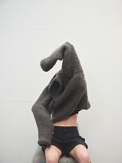 Blanc YM WOMENS & MENS Wool Knit Hand Skipper Shirt IMAGE12