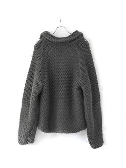 Blanc YM WOMENS & MENS Wool Knit Hand Skipper Shirt IMAGE2