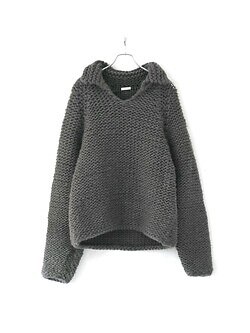 ブラン ワイエム(Blanc YM) レディース & メンズ ウールニットハンドスキッパーシャツ gray M