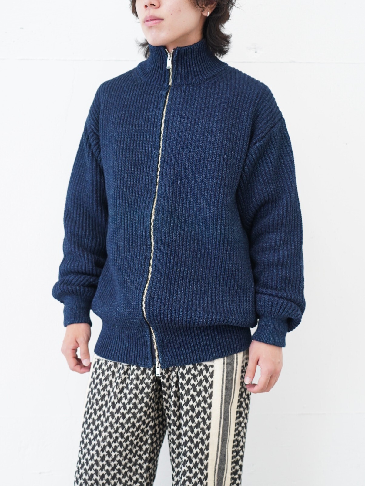 SEVEN BY SEVEN 男士 INDIGO YARN DRIVERS KNIT - One wash - 图片1