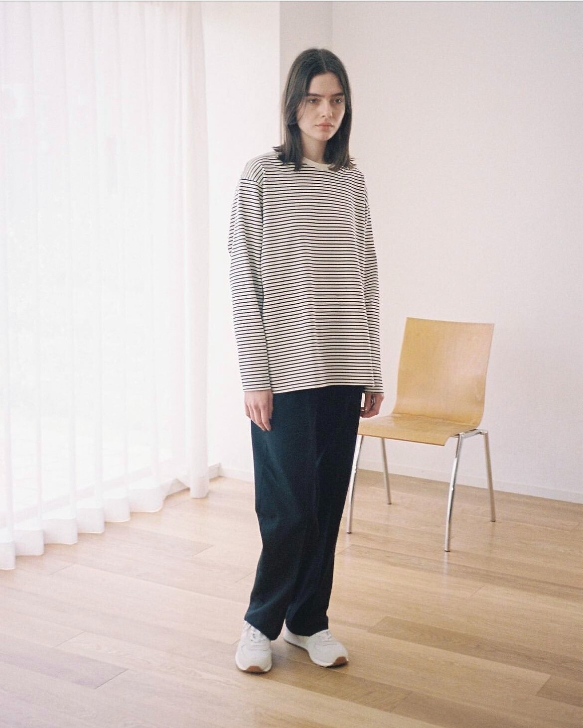 フジ レディース & メンズ ピュアコットン ボーダー ロングTシャツ 画像8