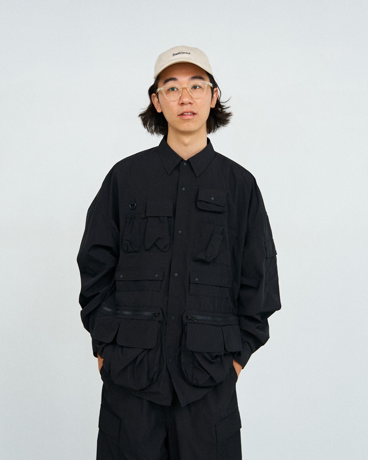 フレッシュサービス メンズ ドライタイプライター タクティカルポケットシャツ(長袖) 画像16