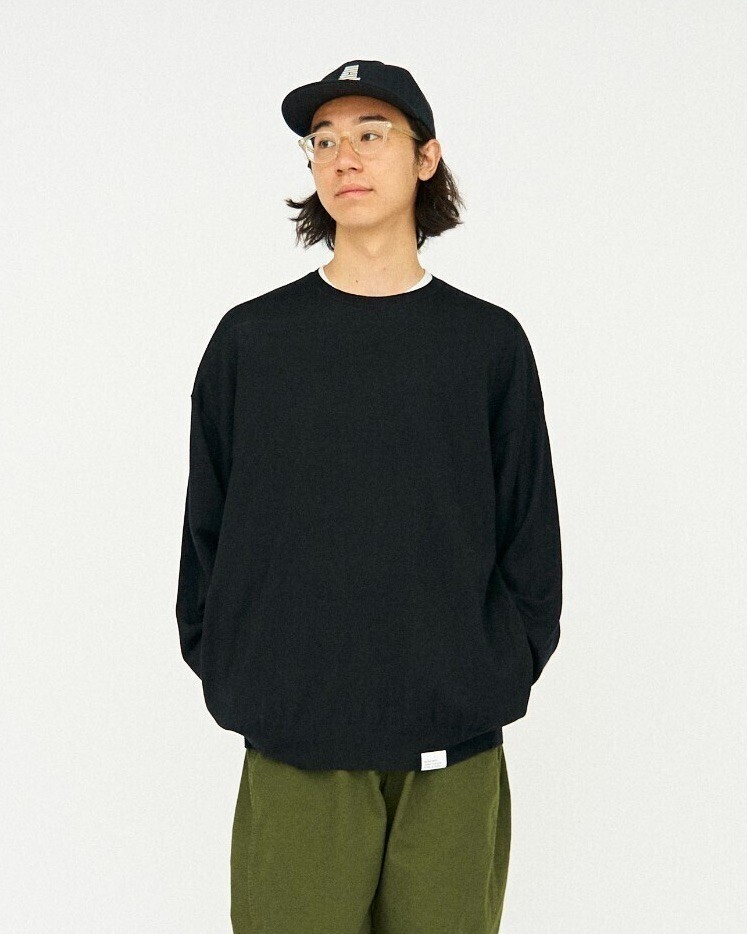 フレッシュサービス メンズ テックハイガーゼ クルーネックニット 画像1