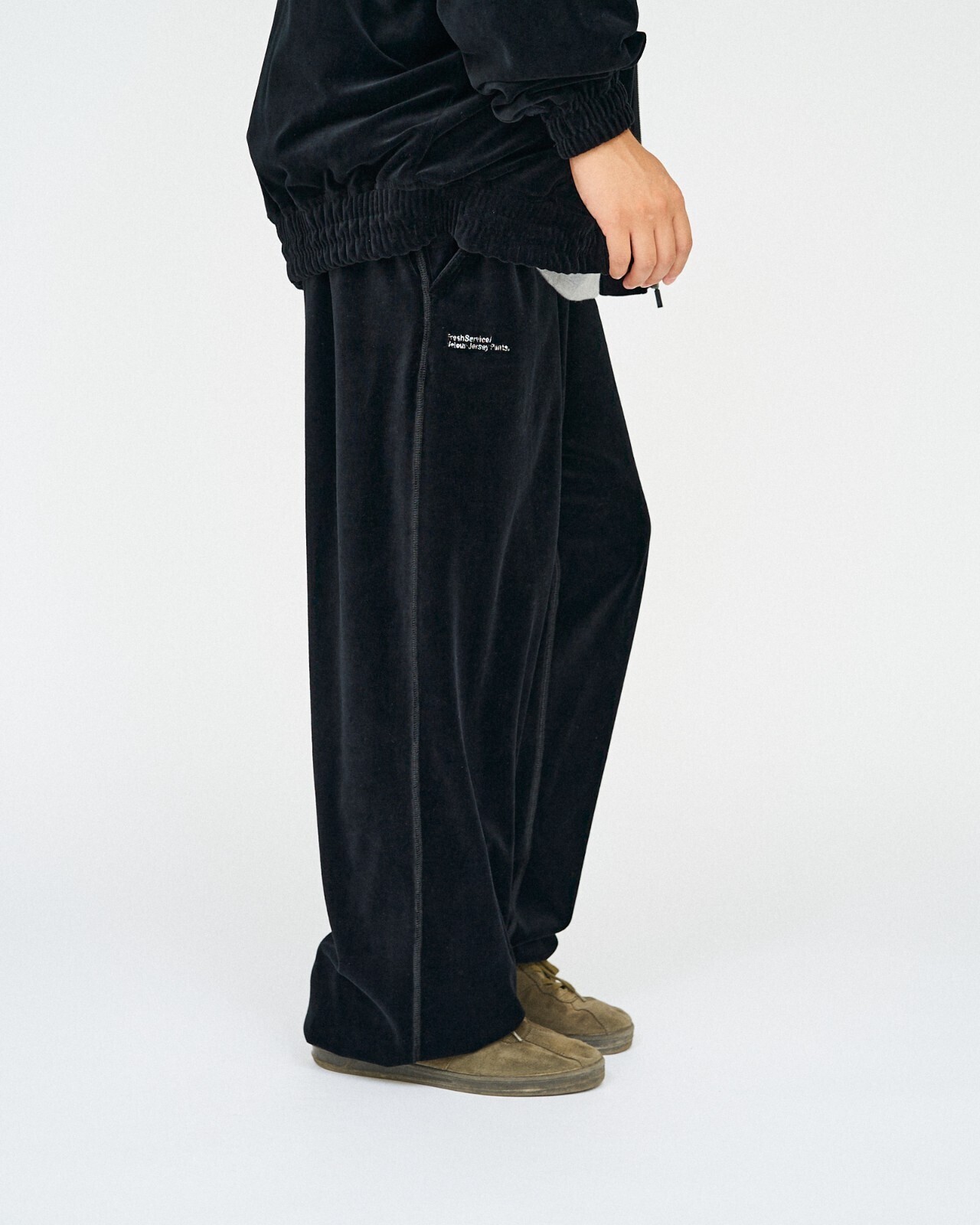 フレッシュサービス メンズ ベロア ジャージーパンツ 画像7