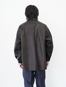 Blanc YM 女裝 & 男裝 Paper Cow Leather Wide Shirt 圖片3