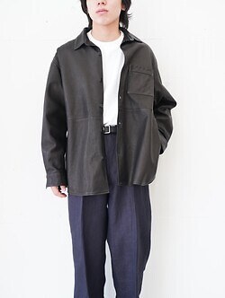 Blanc YM 女裝 & 男裝 Paper Cow Leather Wide Shirt 圖片5