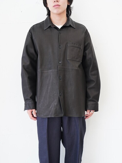 Paper Cow Leather Wide Shirt｜Blanc YM 女裝 & 男裝