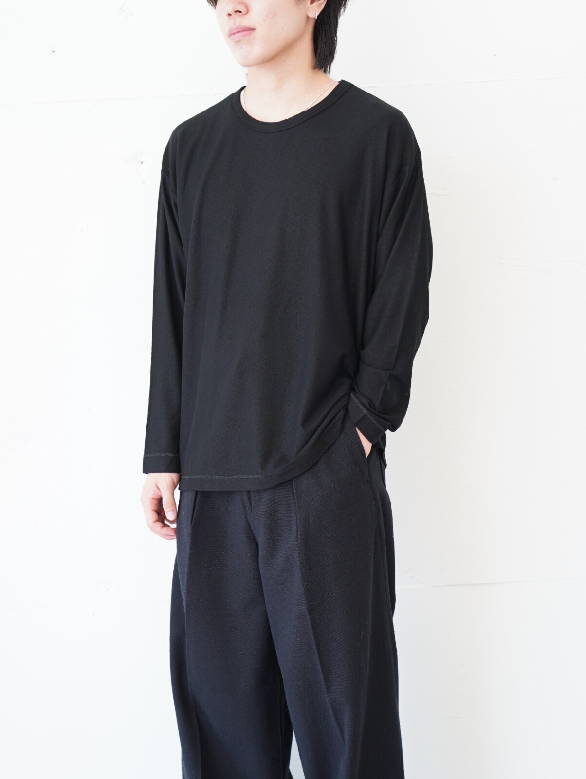 CURLY&Co. 여성 & 남성 CASHMERE SILK L/S TEE 이미지4