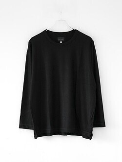 カーリー(CURLY&Co.) レディース & メンズ カシミヤ シルク ロングTシャツ ブラック 3