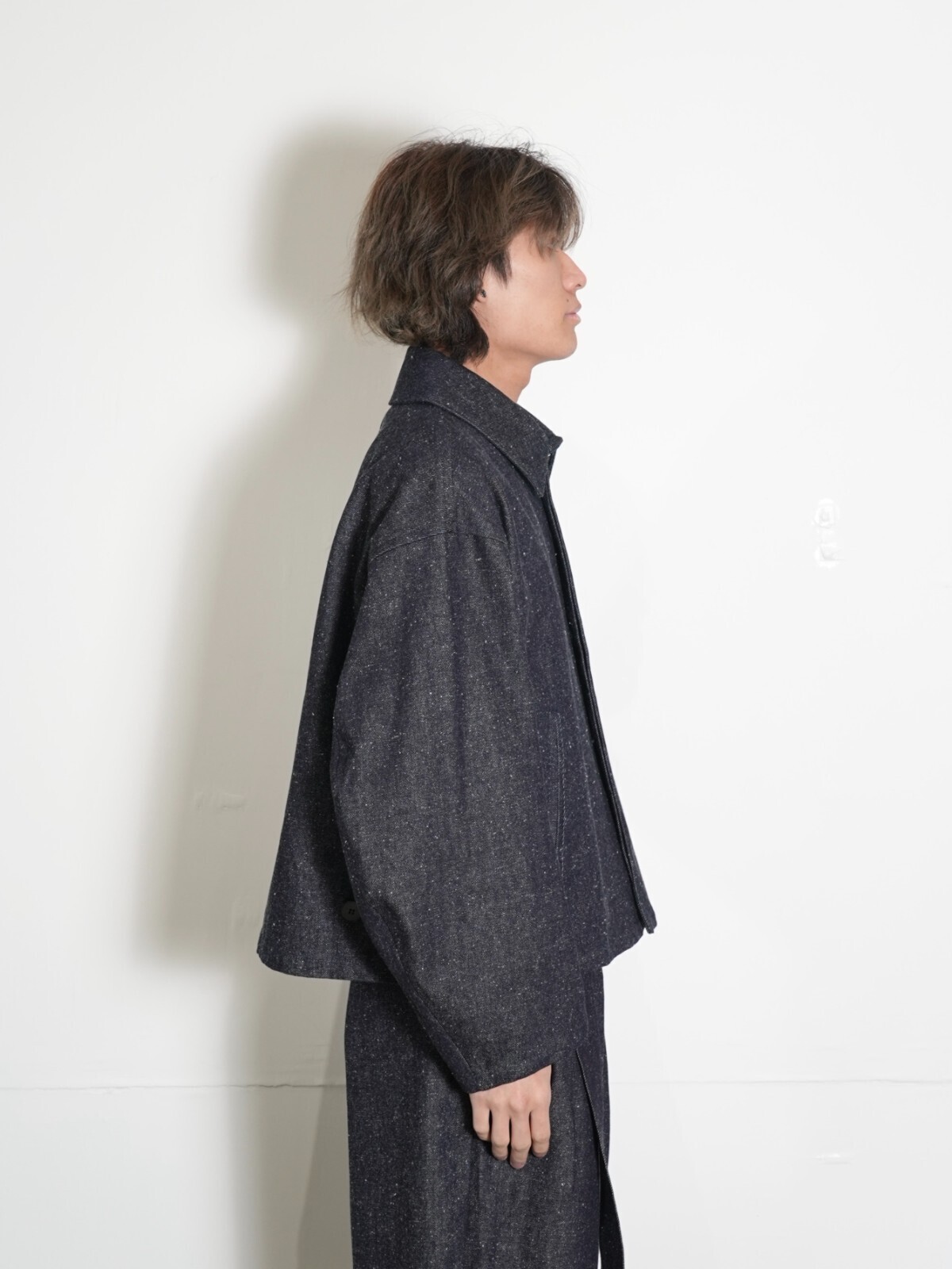 Blanc YM 女士 & 男士 Silk Denim Short Coat 图片7