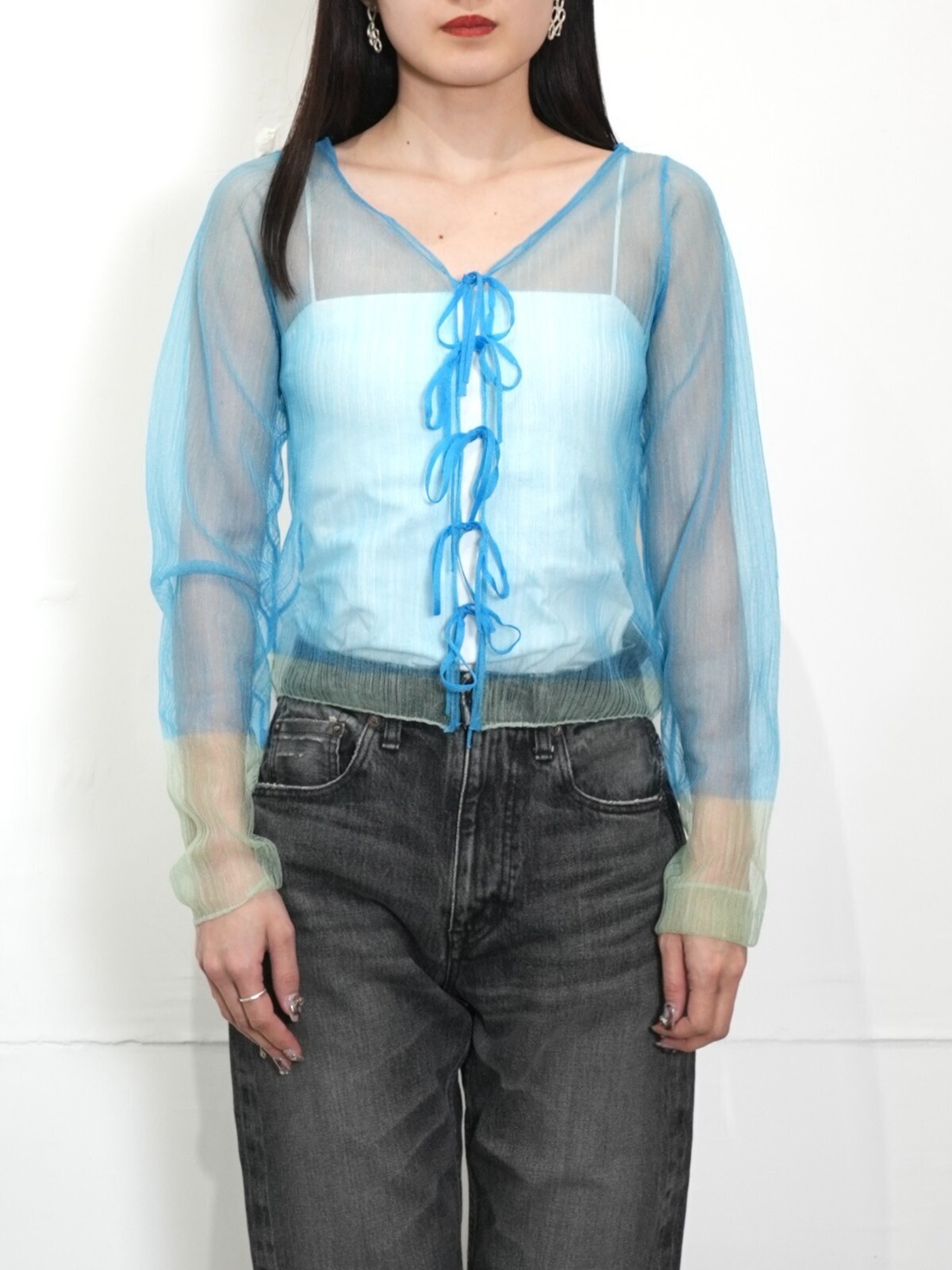 OPEN SESAME CLUB WOMENS haze rib cardigan IMAGE17