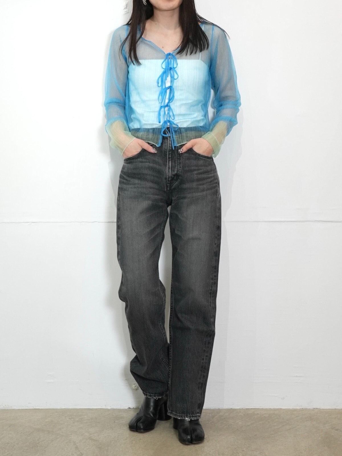 OPEN SESAME CLUB WOMENS haze rib cardigan IMAGE21