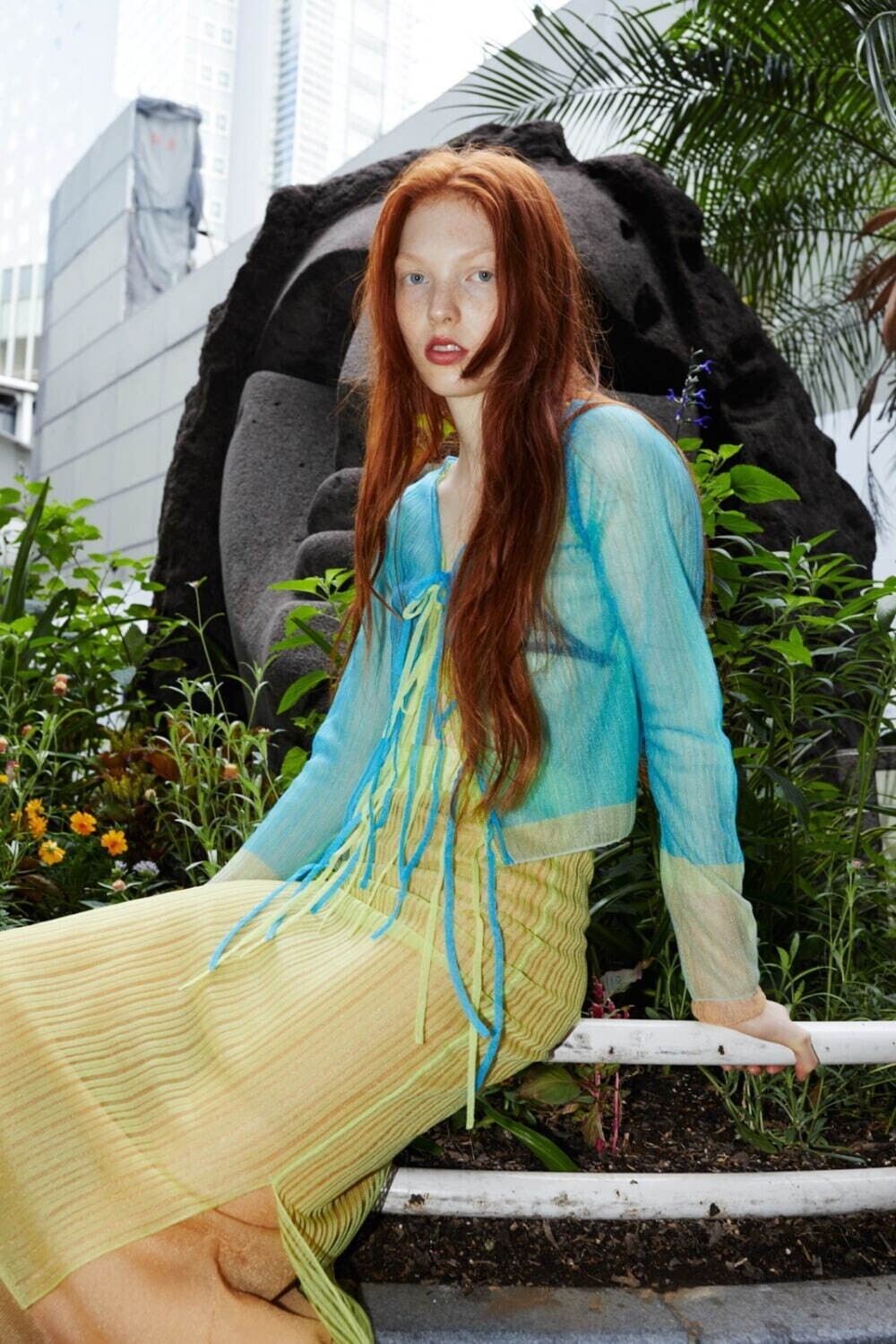 OPEN SESAME CLUB WOMENS haze rib cardigan IMAGE22