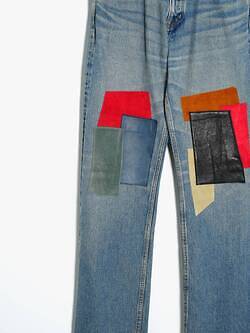 also SCRAP DENIM PANTS  レザーパッチワークパンツパンツ