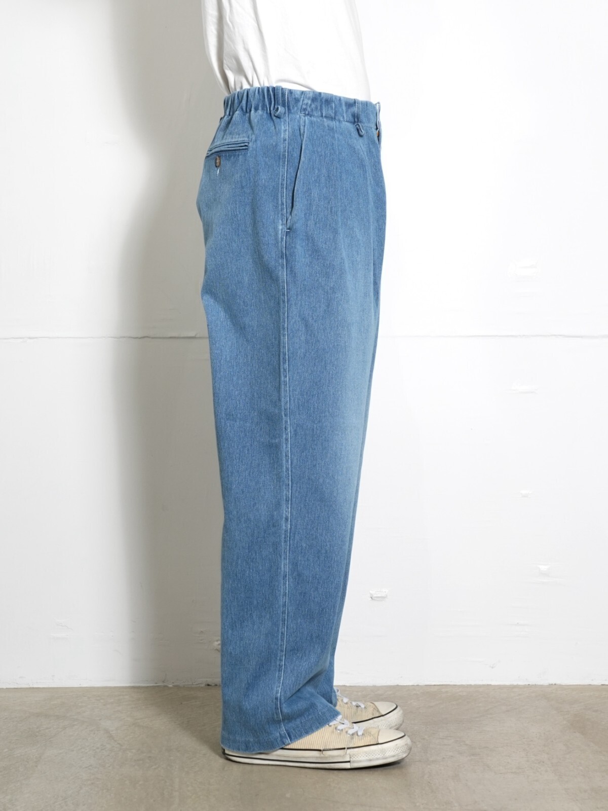 CURLY&Co. 女士 & 男士 DENIM 2TUCK WIDE EZ SLACKS -used washed- 圖片9