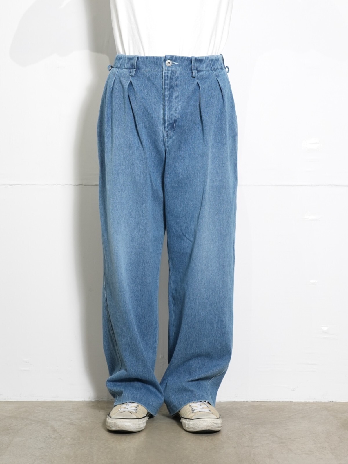 CURLY&Co. 女士 & 男士 DENIM 2TUCK WIDE EZ SLACKS -used washed- 圖片8