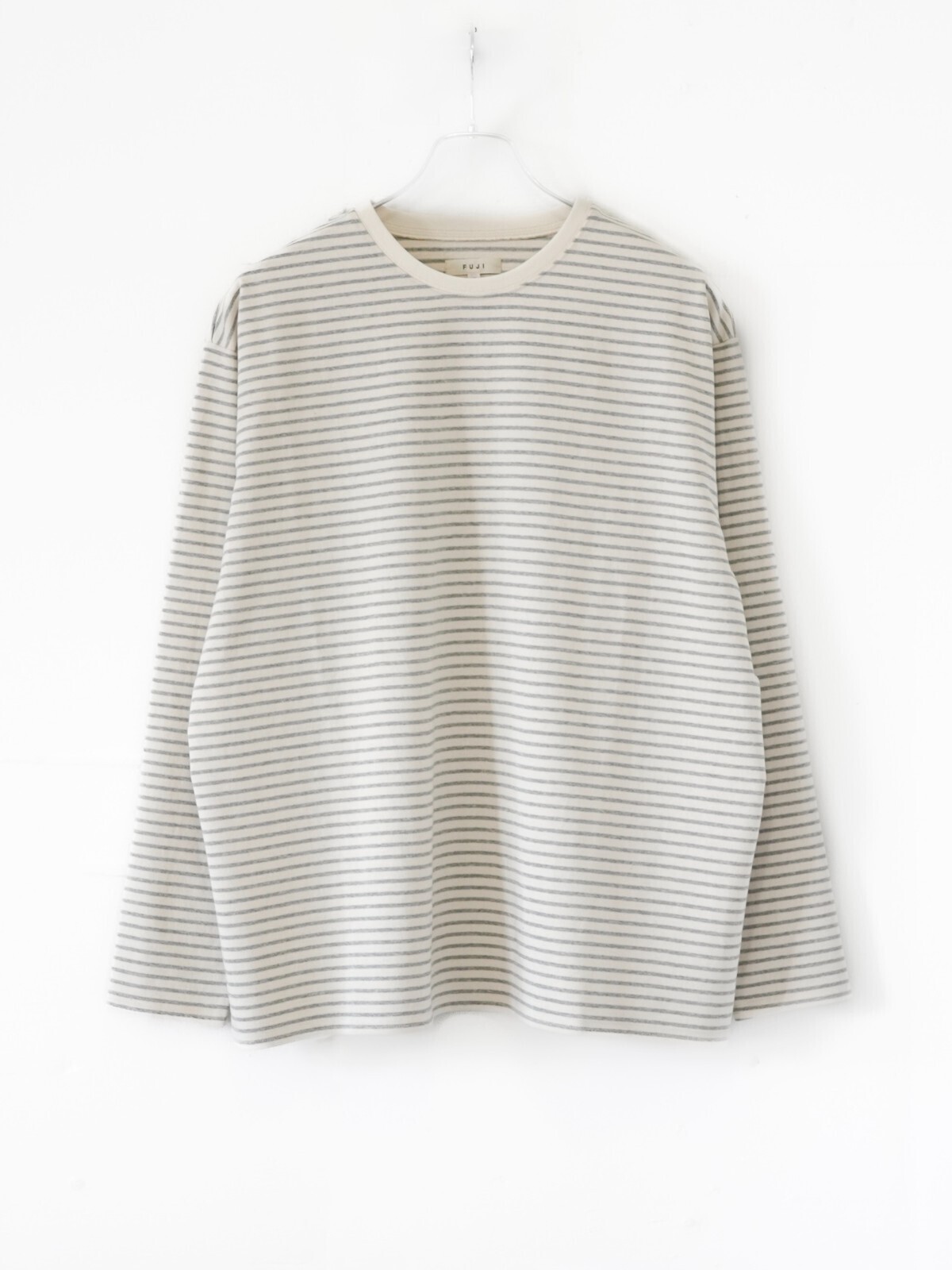 FUJI WOMENS & MENS pure cotton border l/s t-shirts IMAGE13