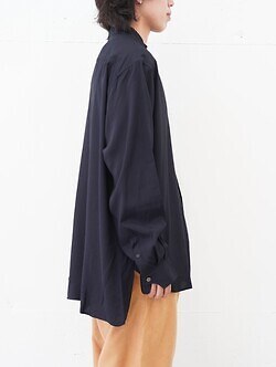 セブンバイセブン メンズ スタンドカラーシャツ (シルク/レーヨン) 画像2