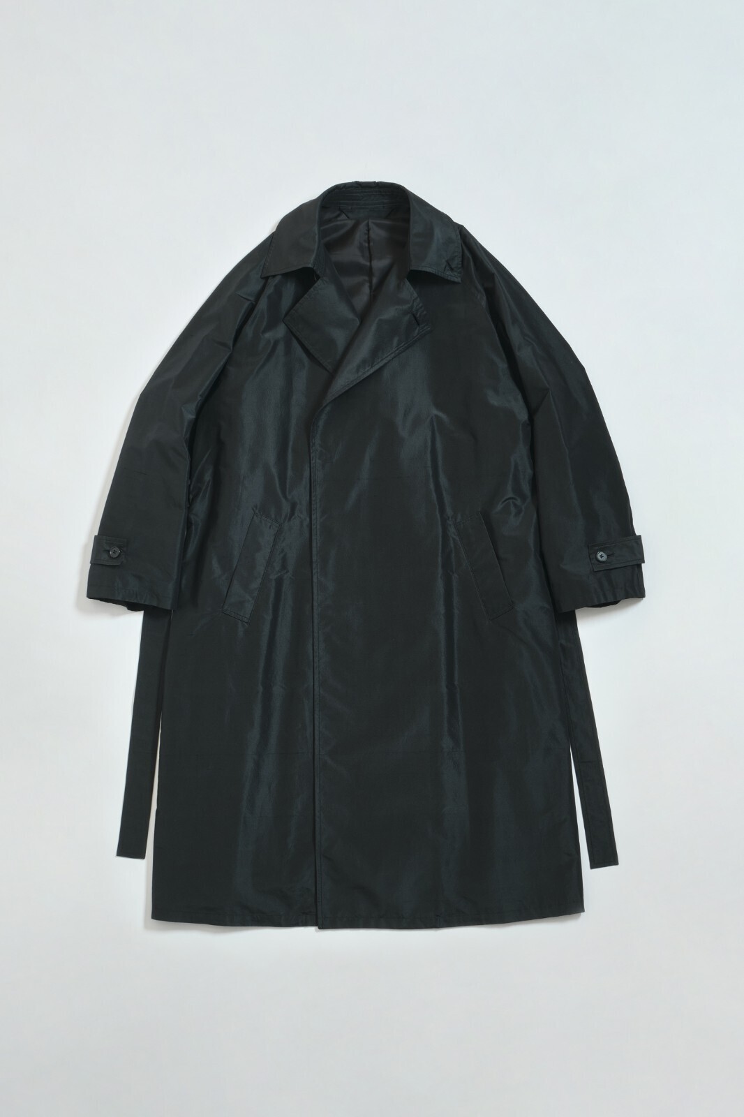 Blanc YM 男士 Silk Shantung Wrap Trench Coat 图片10