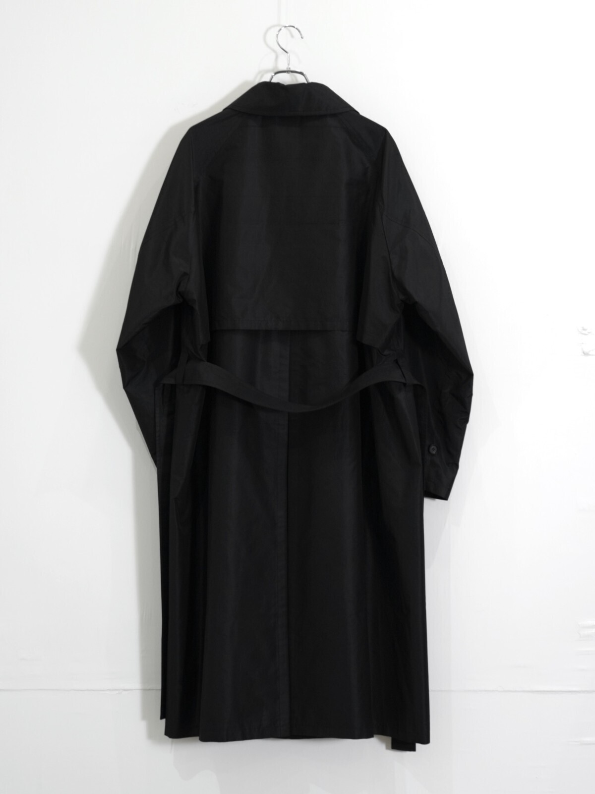 Blanc YM 男士 Silk Shantung Wrap Trench Coat 图片9