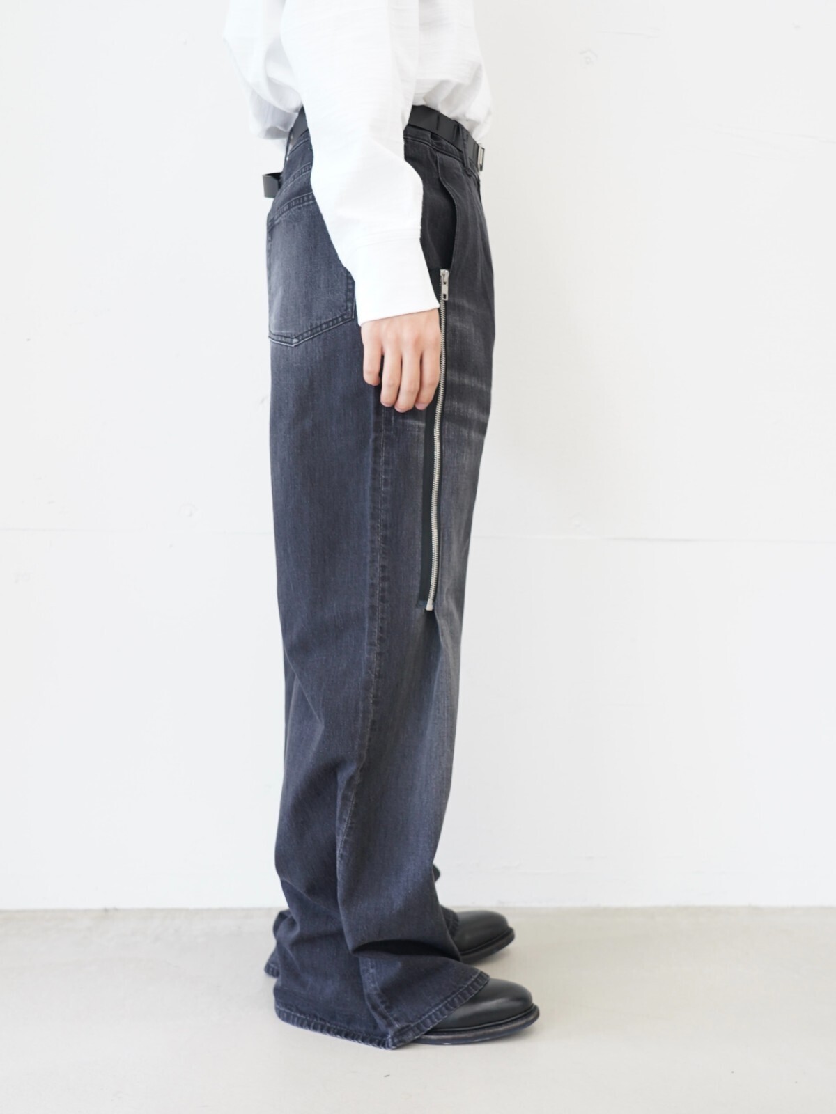 Hibiki Nakaminami 男士 ZIPPED DENIM TROUSERS 圖片2