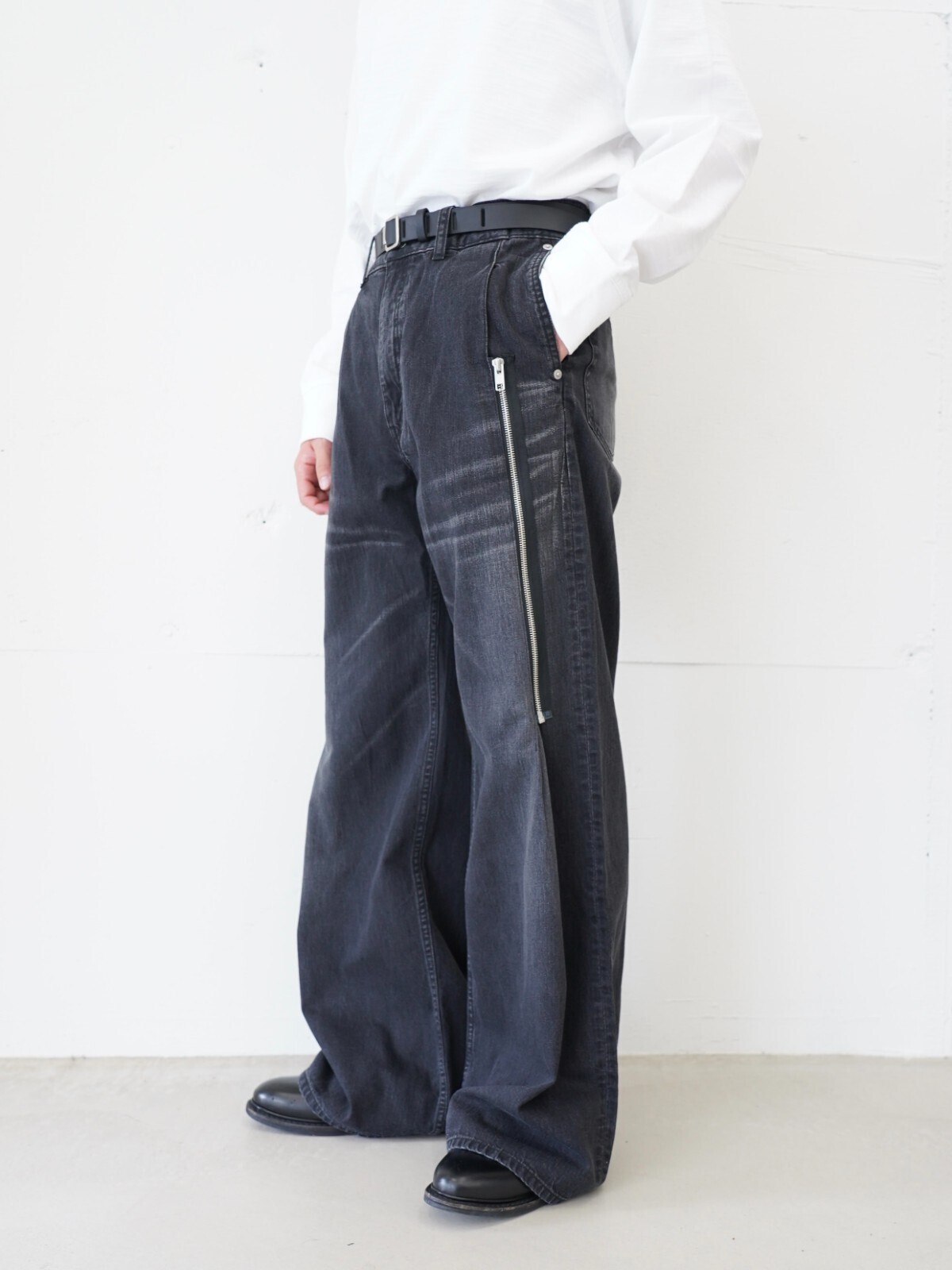 Hibiki Nakaminami 男士 ZIPPED DENIM TROUSERS 圖片4