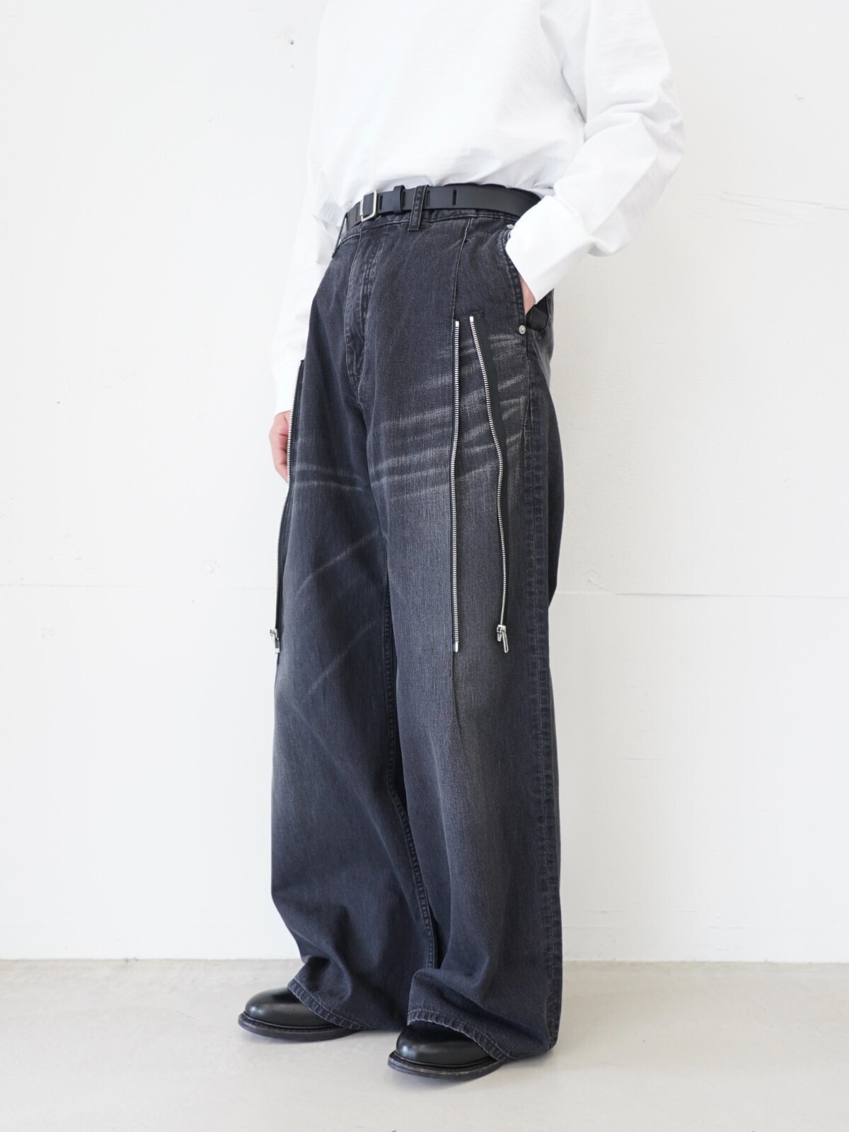 Hibiki Nakaminami 男士 ZIPPED DENIM TROUSERS 圖片5