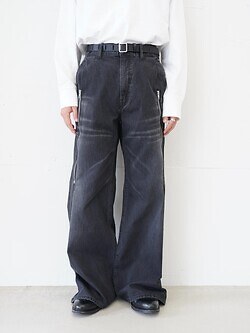Hibiki Nakaminami 男裝 ZIPPED DENIM TROUSERS 圖片1