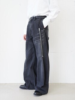 Hibiki Nakaminami 男裝 ZIPPED DENIM TROUSERS 圖片4